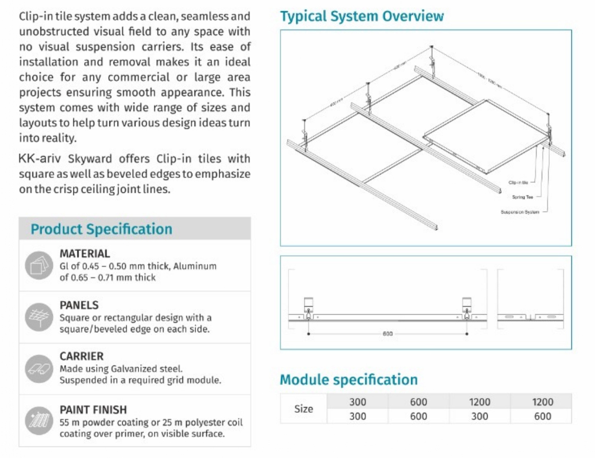 CLIP-IN TILE Ceiling